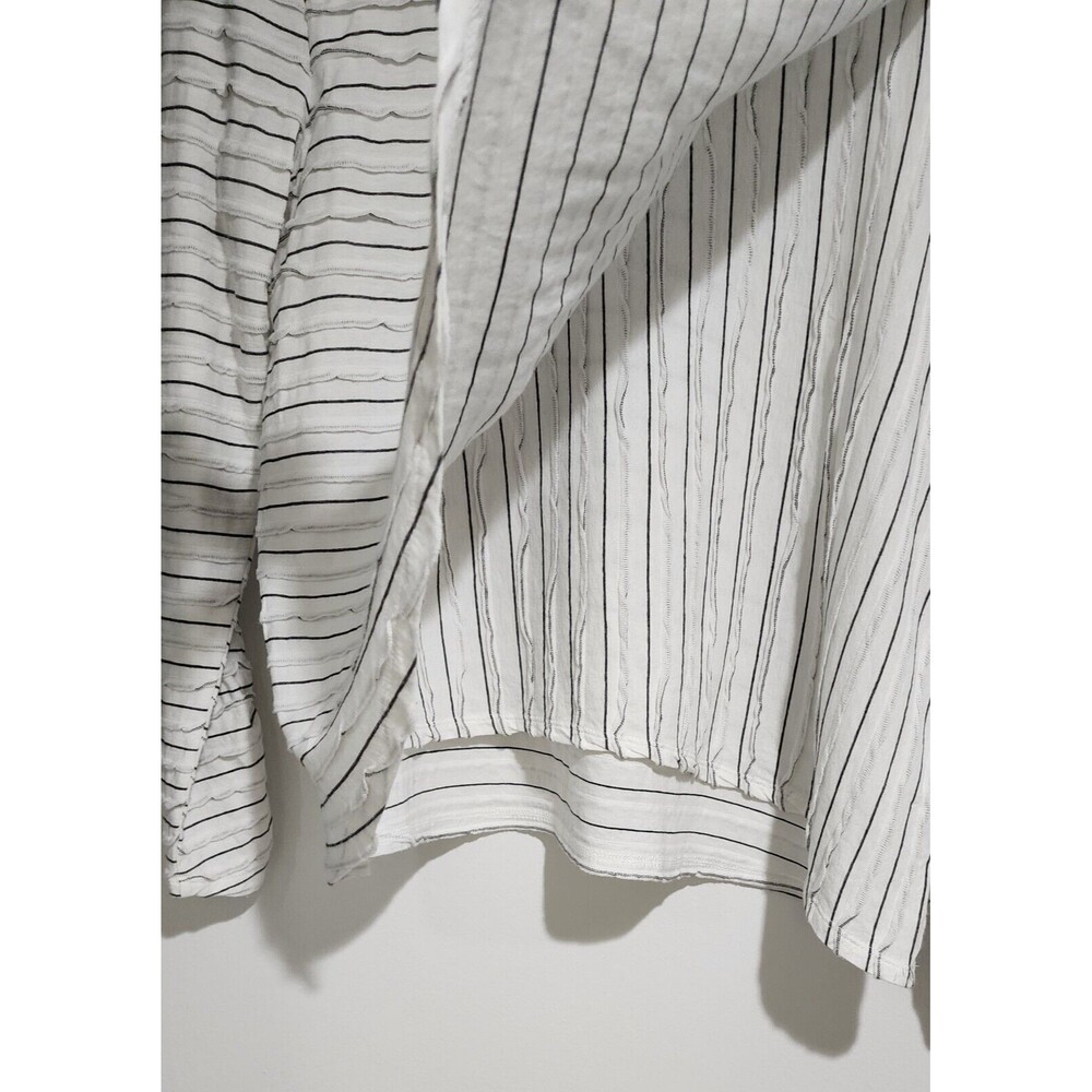 Habitat Clothes Womens Cotton Tiered Top M White Black Striped Cowl Neck Jersey - Picture 7 of 9